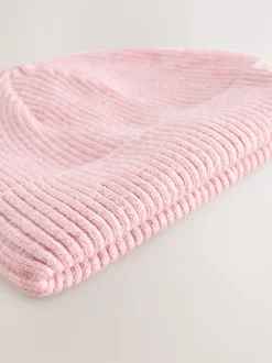 Rose/Crème - Bonnet bébé à torsades, lot de 2 (0mois-2ans)