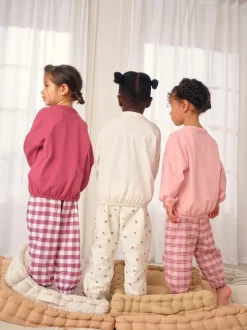 Rose/Crème À carreaux - Pantalon de pyjama tissé, lot de 3 (9mois-10ans)