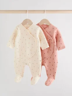 Rose/Crème - Lot de 2 dors-bien matelassés bébé