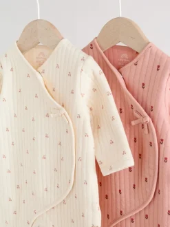 Rose/Crème - Lot de 2 dors-bien matelassés bébé