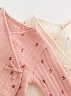 Rose/Crème - Lot de 2 dors-bien matelassés bébé