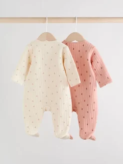 Rose/Crème - Lot de 2 dors-bien matelassés bébé