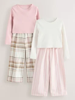 Rose/Crème - Lot de 2 pantalons de pyjama tissés (3-16ans)