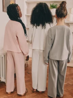 Rose/écru/gris - Lot de 3 pyjamas amples (3-16ans)