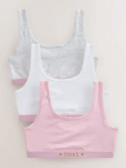 Rose/Gris - Lot de 3 crop tops (5-16 ans)