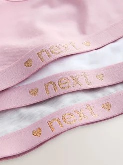 Rose/Gris - Lot de 3 crop tops (5-16 ans)