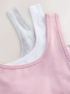 Rose/Gris - Lot de 3 crop tops (5-16 ans)