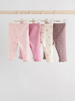 Rose/marron/cœur - Paquet de jambières pour bébé 4 (0mois-2ans)