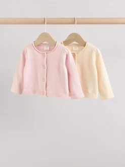 Rose/neutre - Cardigans en coton 100% 2 Paquet (0mths-3yrs)