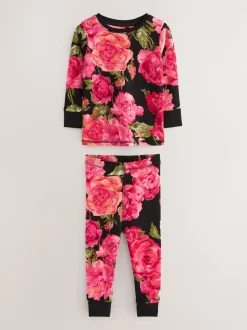 Rose/Noir - Lot de 3 pyjamas Snuggle (9mois-16ans)