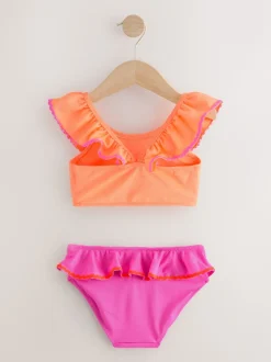 Rose/Orange - Bikini à volants (3-16ans)