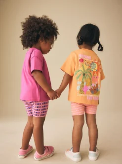 Rose/Orange - Ensemble short haut et cycliste Lot de 2 (3mois7ans)