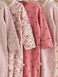 Rose/rouille Ditsy Fleuri - Lot de 5 dors-bien bébé (0-2ans)