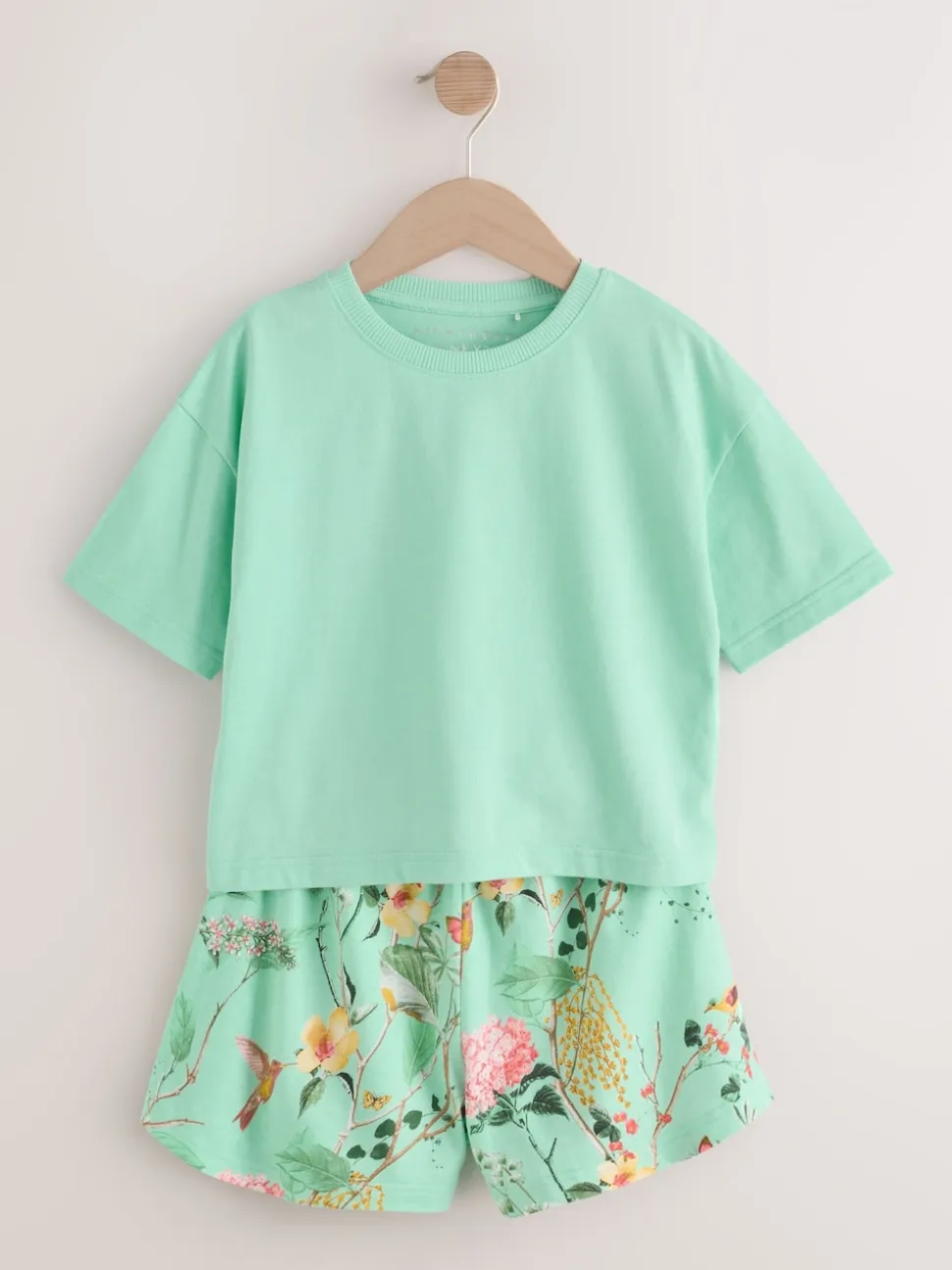 Rose/vert à fleurs - Pyjama court 3 Pack (3-16ans)
