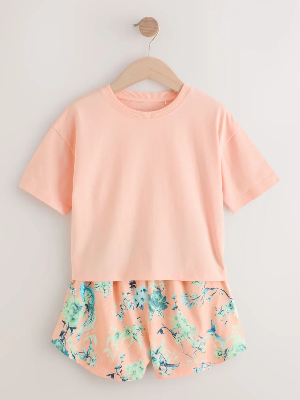 Rose/vert à fleurs - Pyjama court 3 Pack (3-16ans)