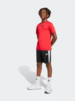 Rouge - adidas Train Essentials Ensemble T-shirt et short à 3rayures pour enfant