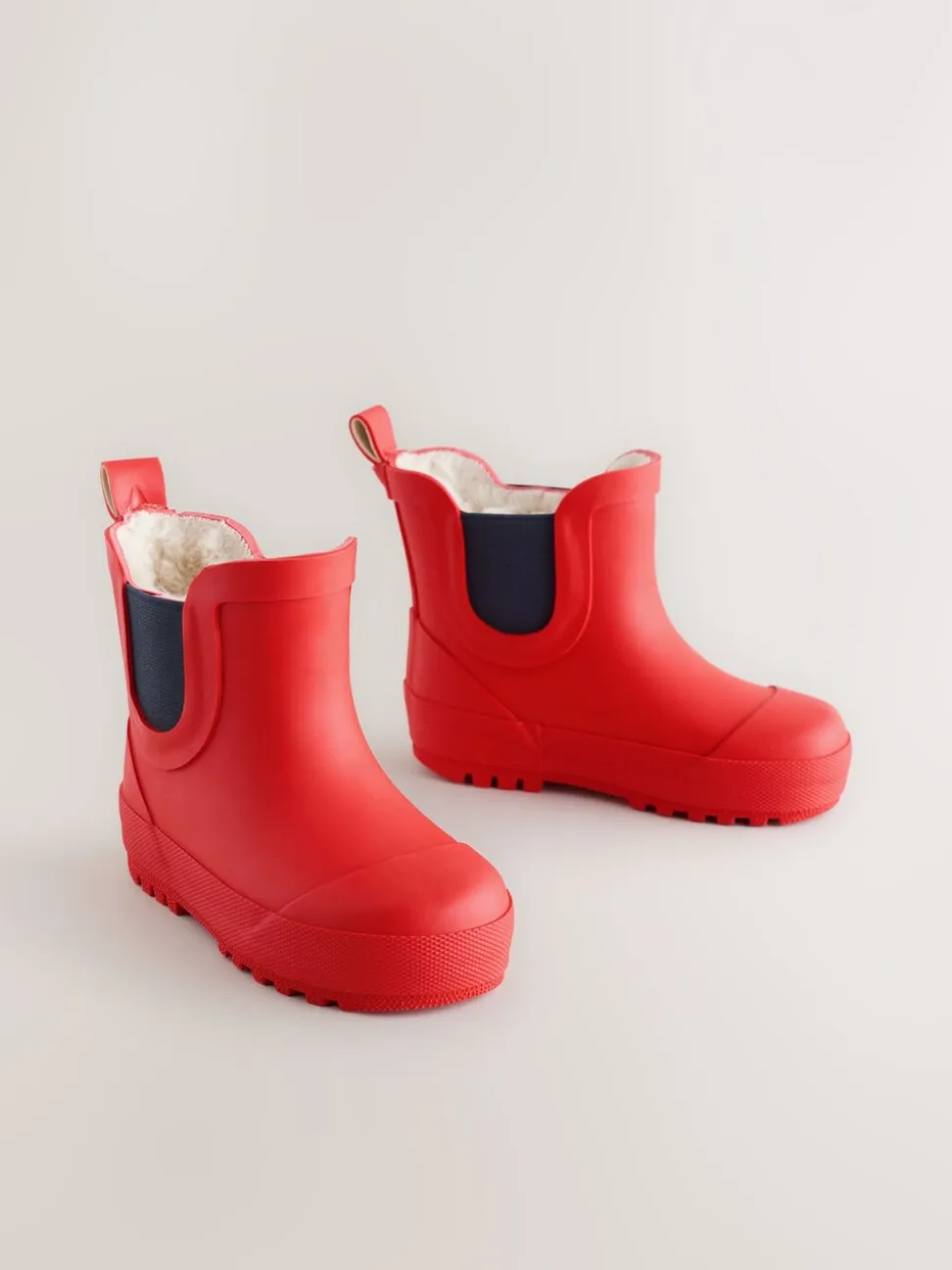 Rouge - Bottines en caoutchouc avec doublure chaude