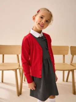 Rouge - Cardigan à col en V Cotton Rich School (3-16ans)