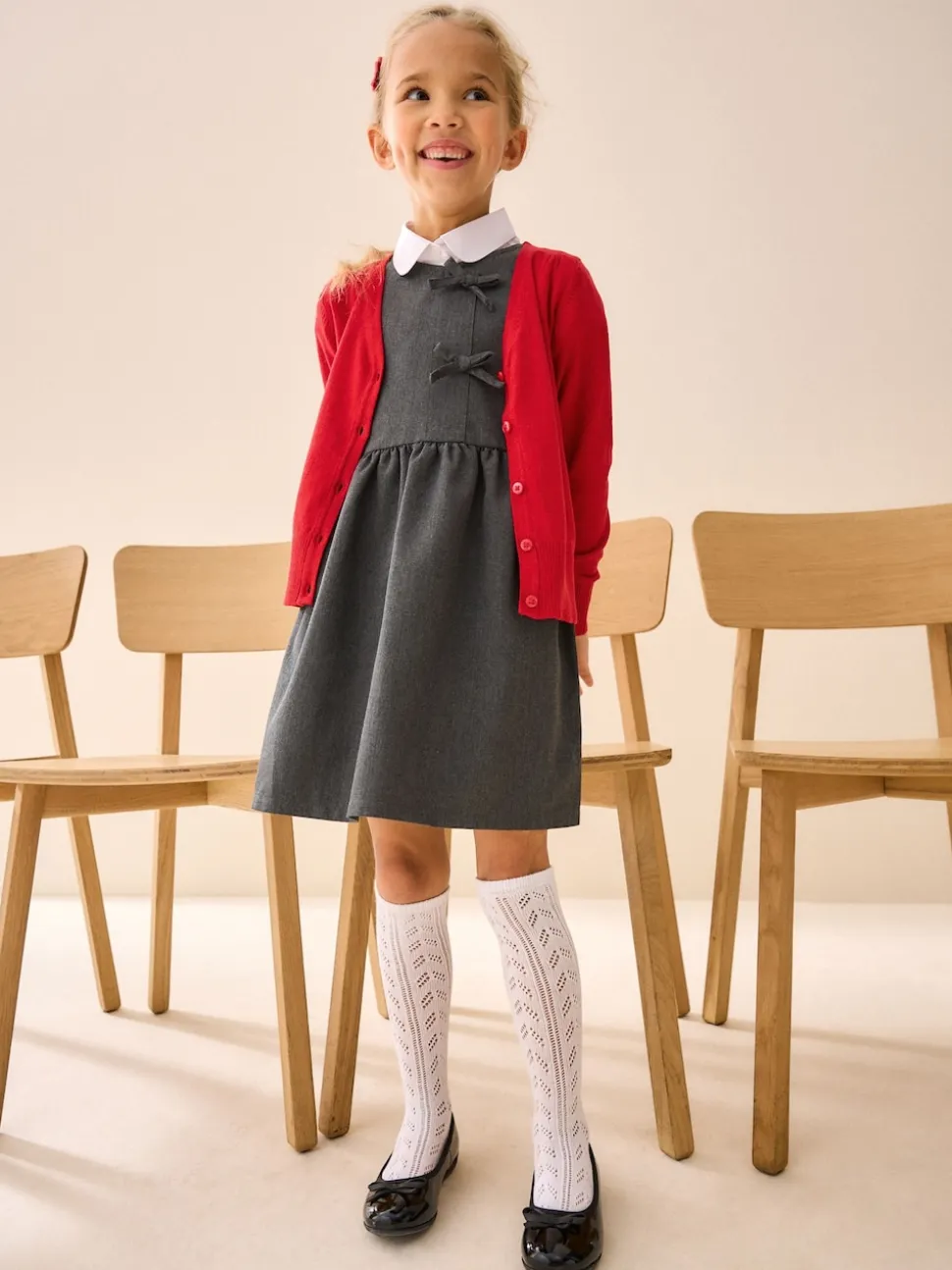 Rouge - Cardigan à col en V Cotton Rich School (3-16ans)