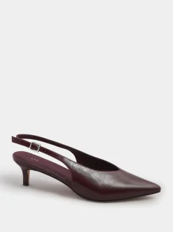 Rouge - Chaussures Long Tall Sally V Cut Kitten à talon à bride arrière