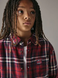 Rouge - Chemise Superdry à carreaux