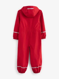 Rouge - Combinaison imperméable zippée à capuche (12mois -10ans)