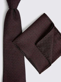 Rouge - Cravate MOSS Grenadine