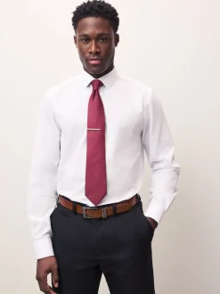 Rouge - Cravate texturée avec pince à cravate