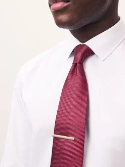 Rouge - Cravate texturée avec pince à cravate