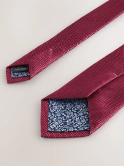 Rouge - Cravate texturée avec pince à cravate