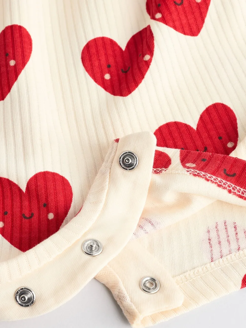 Rouge - Cœur Frill imprimé Bébé 100% Coton Romper