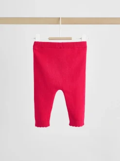 Rouge - Ensemble cardigan en maille à nœud à volants (0mois-3ans)