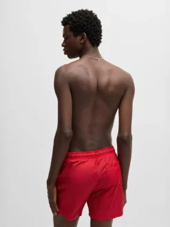 Rouge - HUGO Short de bain doublé avec logo contrasté