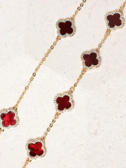 Rouge - Jon Richard Jets Bracelet trèfle en émail