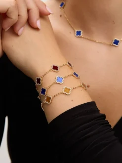 Rouge - Jon Richard Jets Bracelet trèfle en émail