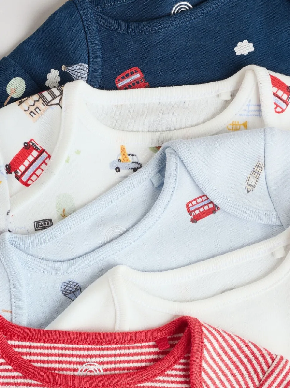 Rouge - Lot de 5 bodies à manches longues Bébé London