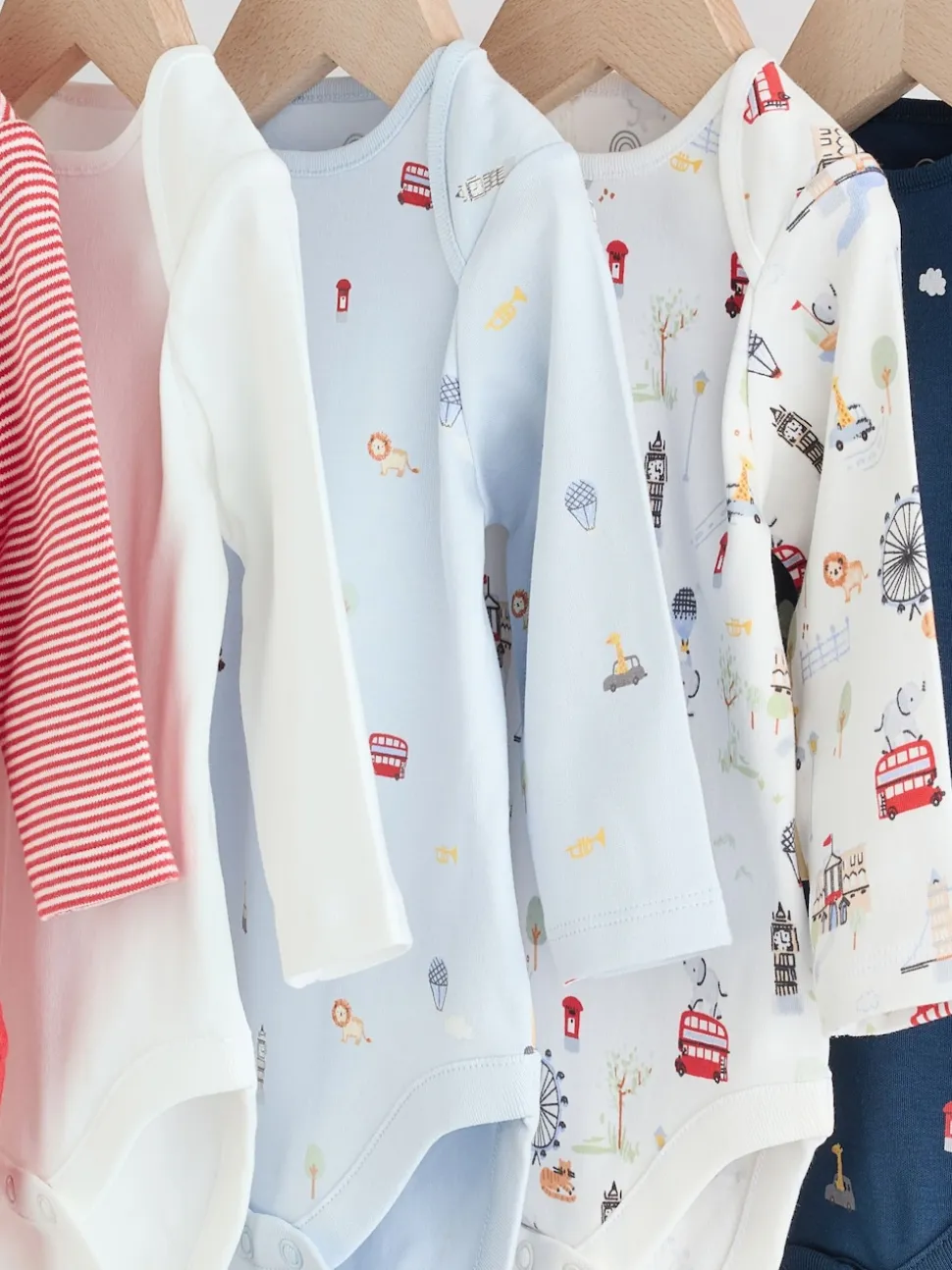 Rouge - Lot de 5 bodies à manches longues Bébé London