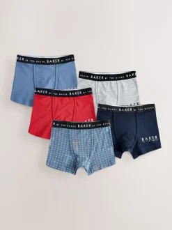Rouge - Lot de 5 boxers Baker by Ted Baker garçon