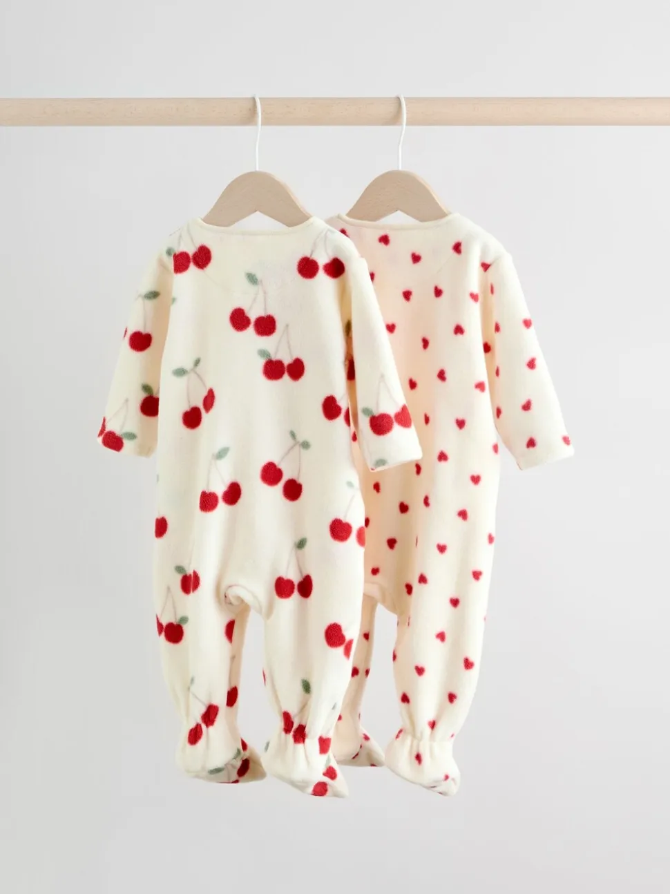 Rouge - Lot de 2 dors-bien bébé en micro polaire avec fermeture éclair bidirectionnelle