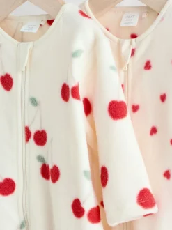 Rouge - Lot de 2 dors-bien bébé en micro polaire avec fermeture éclair bidirectionnelle