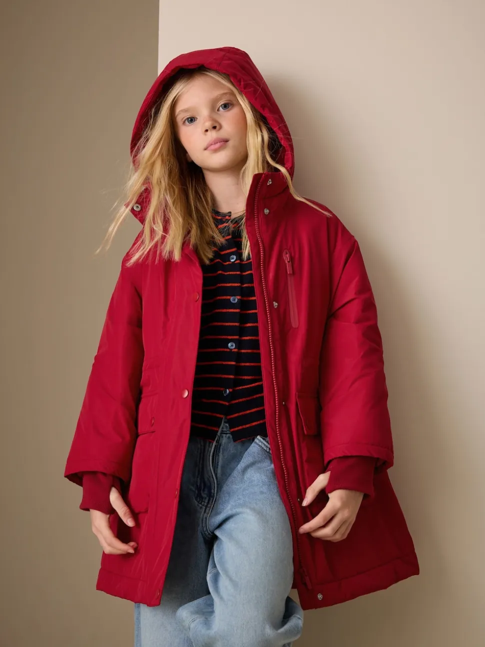 Rouge - Manteau matelassé imperméable (4-12ans)