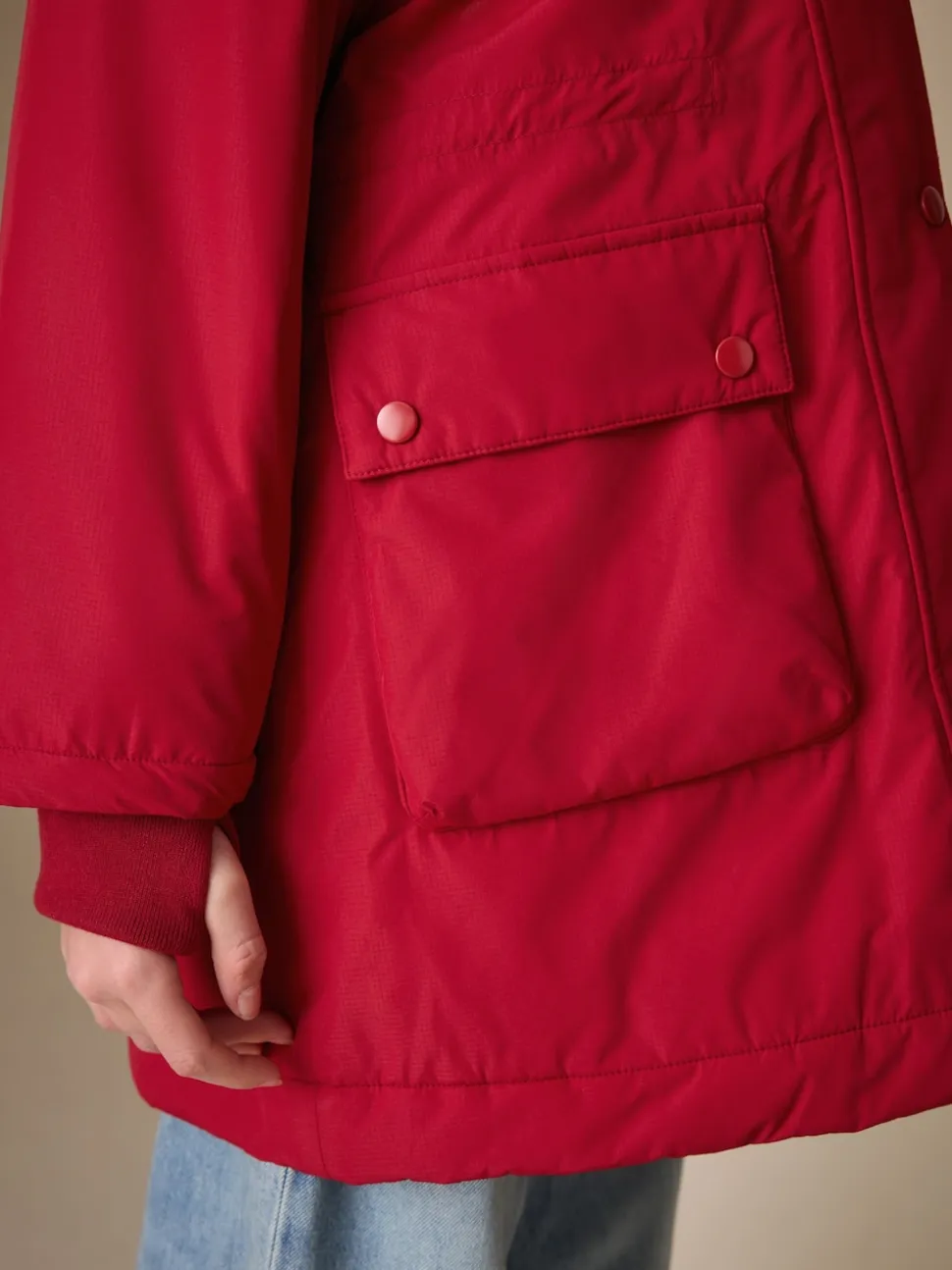 Rouge - Manteau matelassé imperméable (4-12ans)