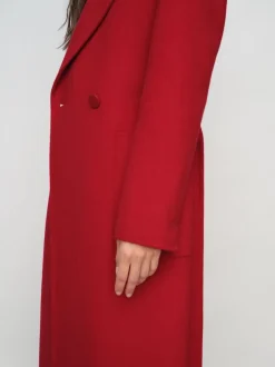 Rouge - Manteau Reiss Lucia en laine Blend à double boutonnage à coutures invisibles