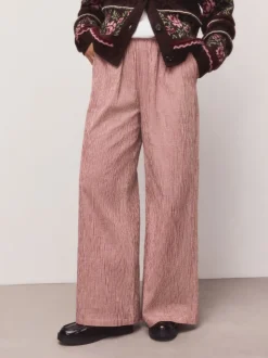 Rouge - Pantalons Jambe large Vichy