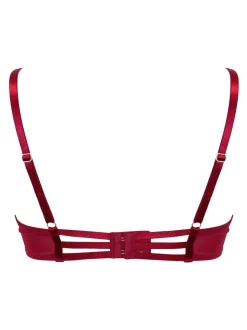 Rouge - Pour Moi Inde Bold Fleuri Broderie Non Pad Soutiens-gorge