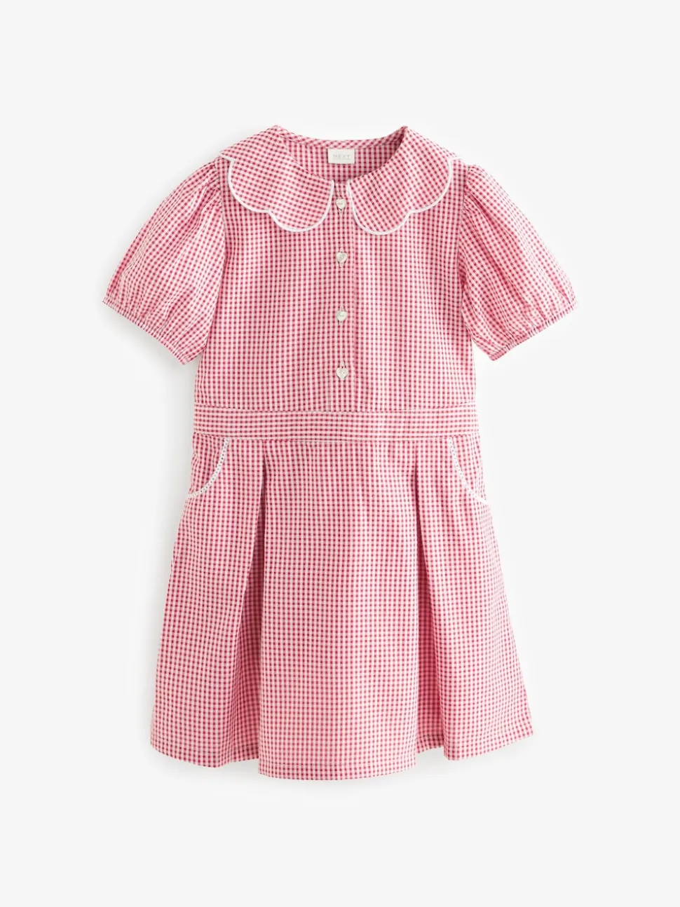 Rouge - Robe d'école Vichy à col festonné Cotton Rich (3-14ans)