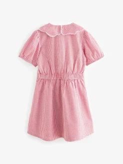 Rouge - Robe d'école Vichy à col festonné Cotton Rich (3-14ans)