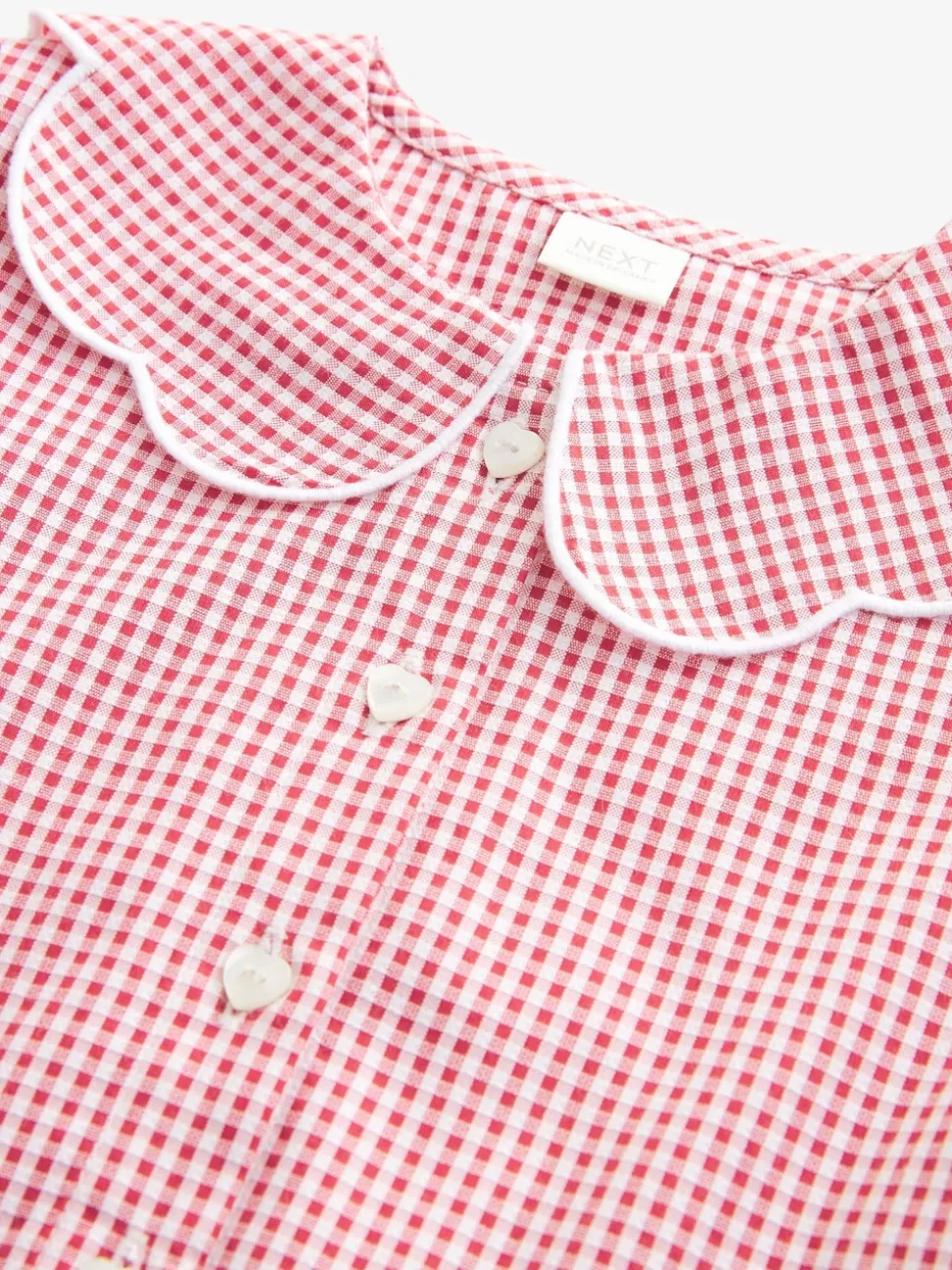 Rouge - Robe d'école Vichy à col festonné Cotton Rich (3-14ans)