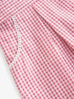 Rouge - Robe d'école Vichy à col festonné Cotton Rich (3-14ans)