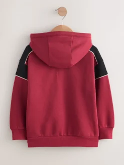 Rouge - Sweat à capuche color block (3-16 ans)